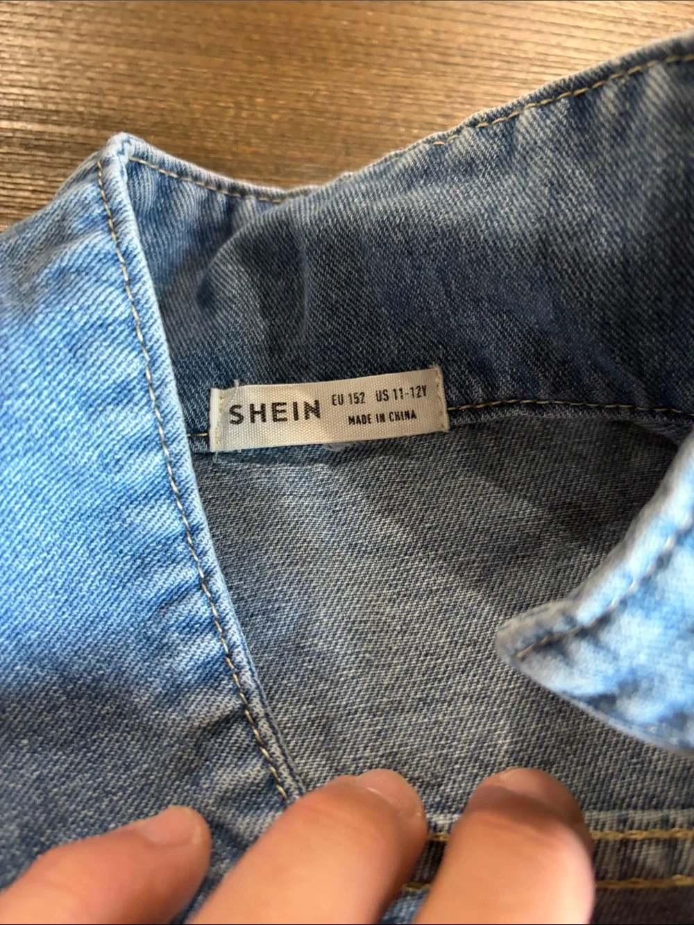 SHEIN Kids Blue Denim Button-Up Jacket